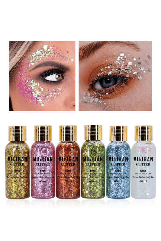 6'lı Şişe Glitter Vücut Jel Sim Seti