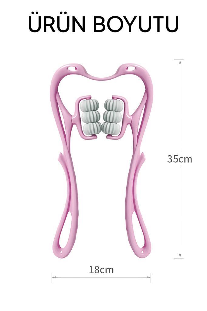 6 Tekerlekli Boyun Masaj Aleti Pembe