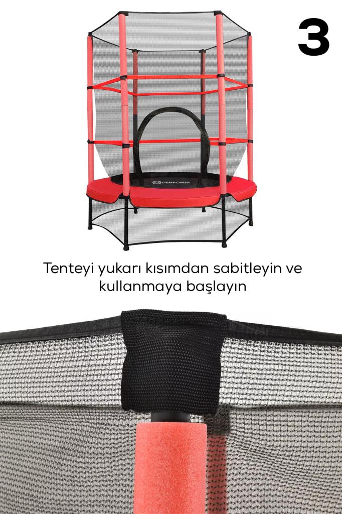 60 Kg Taşıma Kapasiteli 160x140 cm Koruma Fileli Çocuk Trambolin