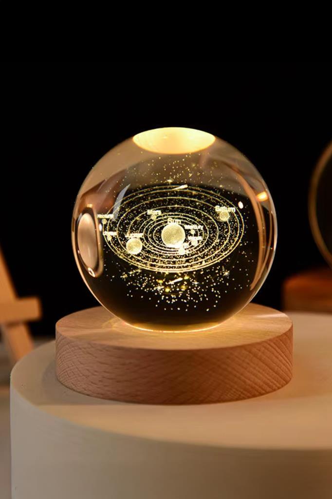 Ahşap Tabanlı Gezegen LED Işıklı Küre