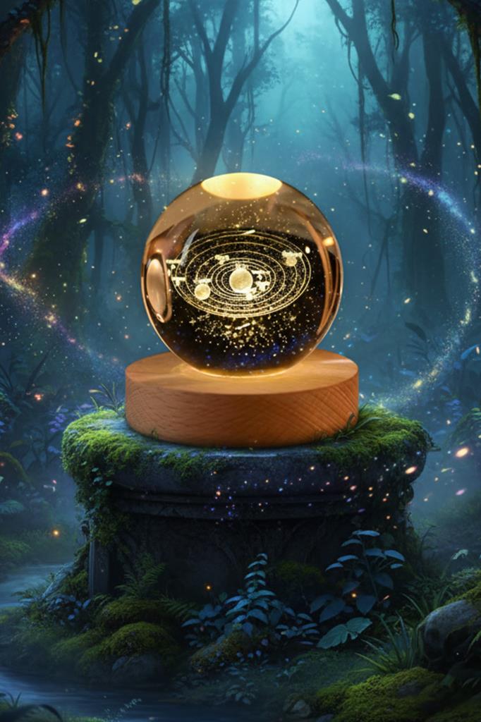 Ahşap Tabanlı Gezegen LED Işıklı Küre