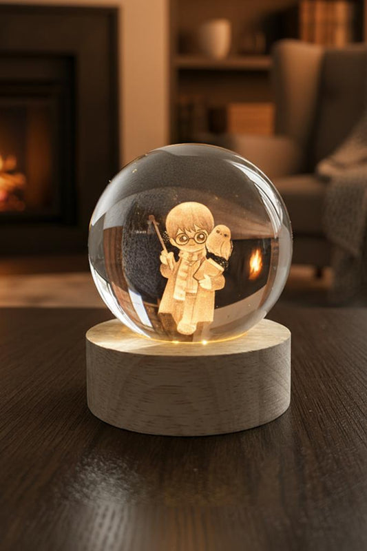 Ahşap Tabanlı Harry Potter Figürlü LED Işıklı Küre