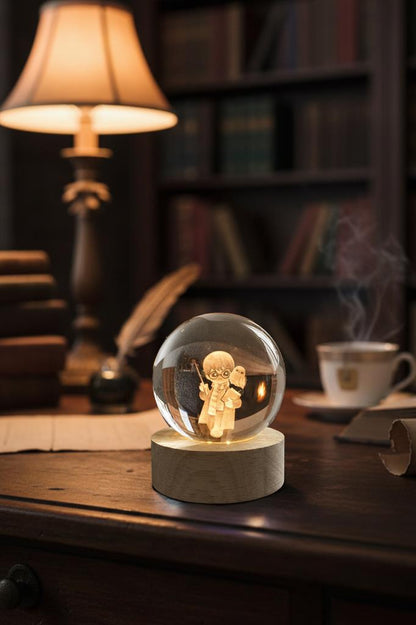 Ahşap Tabanlı Harry Potter Figürlü LED Işıklı Küre