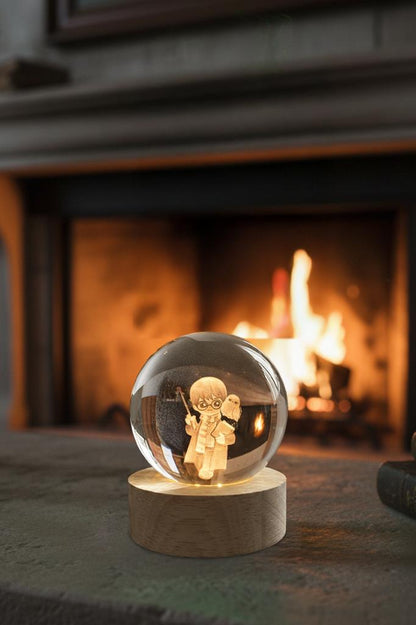 Ahşap Tabanlı Harry Potter Figürlü LED Işıklı Küre