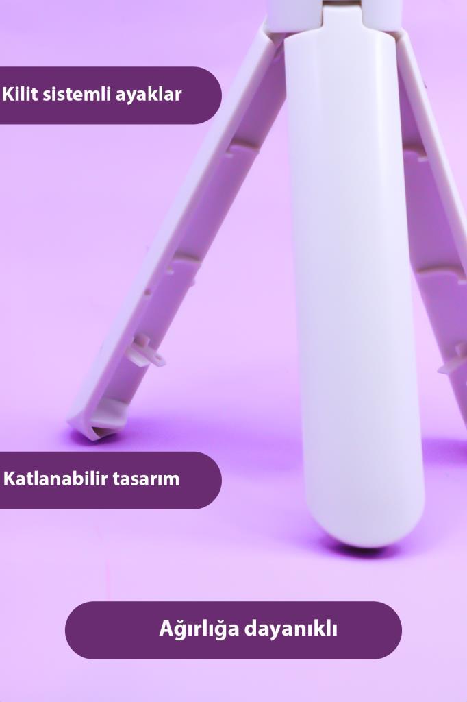 Ayaklı Beyaz Mini Tripod