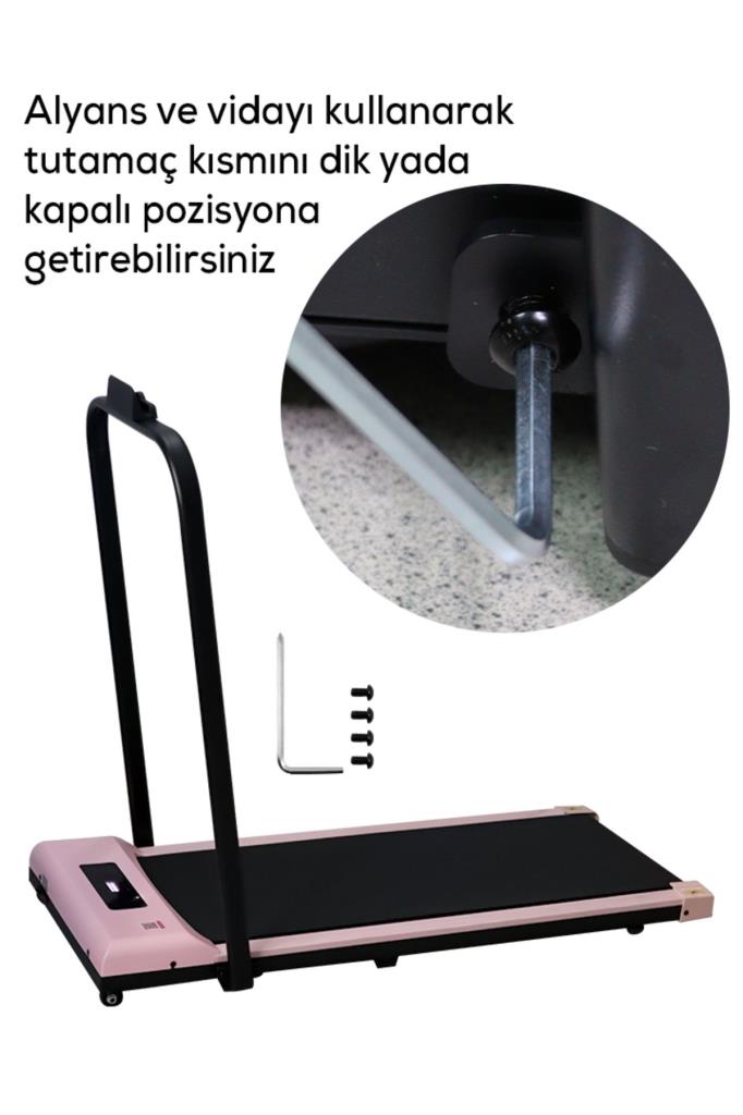 Bluetoothlu , Uygulamadan Ayarlanabilir Uzaktan Kumandalı Yürüme Ve Koşu Bandı Pembe Renkli