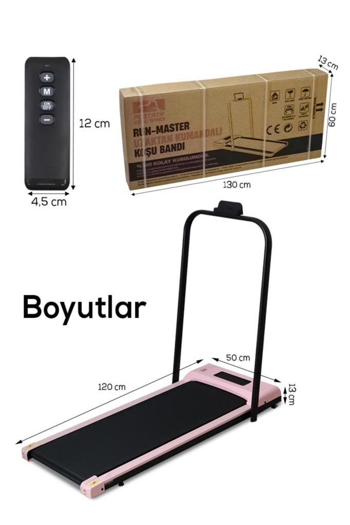 Bluetoothlu , Uygulamadan Ayarlanabilir Uzaktan Kumandalı Yürüme Ve Koşu Bandı Pembe Renkli