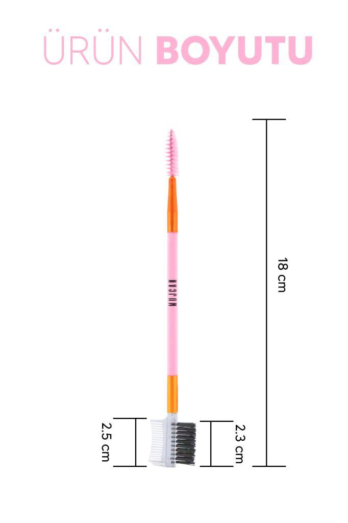 Çift Taraflı Kaş ve Kirpik Tarama Fırçası Pembe