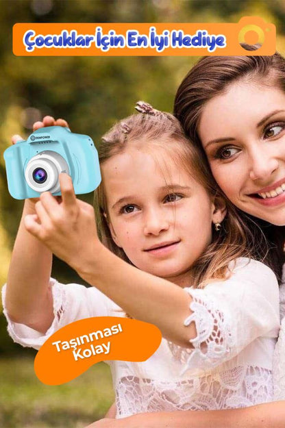 Çocuk Mini Dijital Fotoğraf Makinesi 1080P HD Açık Mavi