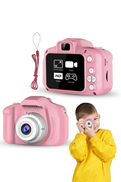 Çocuk Mini Dijital Fotoğraf Makinesi 1080P HD Pembe