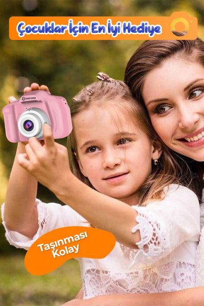 Çocuk Mini Dijital Fotoğraf Makinesi 1080P HD Pembe