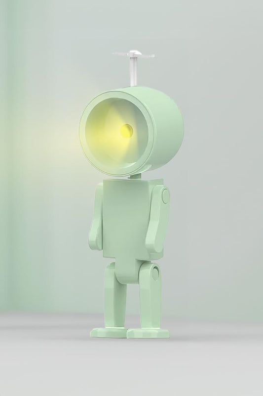 Çok Amaçlı Robot Şekilli Gece Lambası Yeşil Yuvarlak
