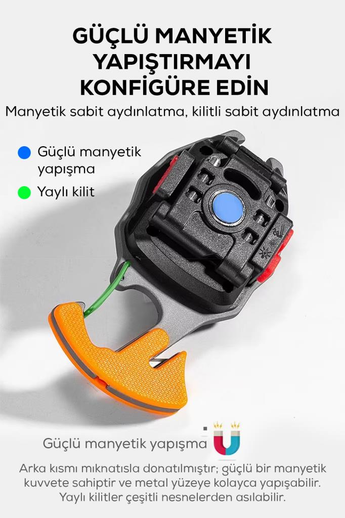 Çok Fonksiyonlu LED Işıklı El Aleti-Tornavida, Çakmak, Açacak