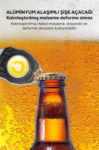 Çok Fonksiyonlu LED Işıklı El Aleti-Tornavida, Çakmak, Açacak
