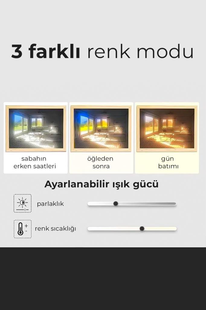 Dekoratif 3 Boyutlu Işıklı Tablo