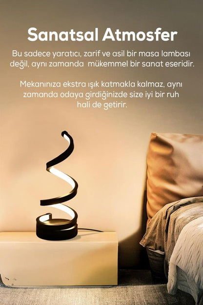 Dekoratif Kıvrımlı Masa Lambası