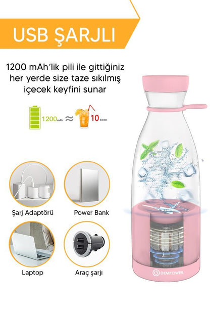 Şık Tasarımlı Şişe Shaker 420ml Pembe