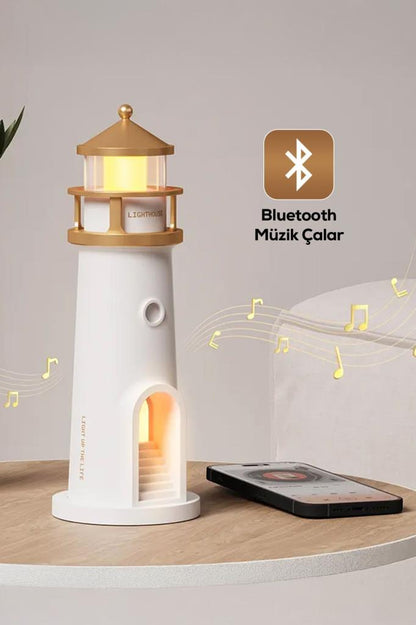 Deniz Feneri Görünümlü Bluetoothlu Hoparlör Ve Gece Lambası