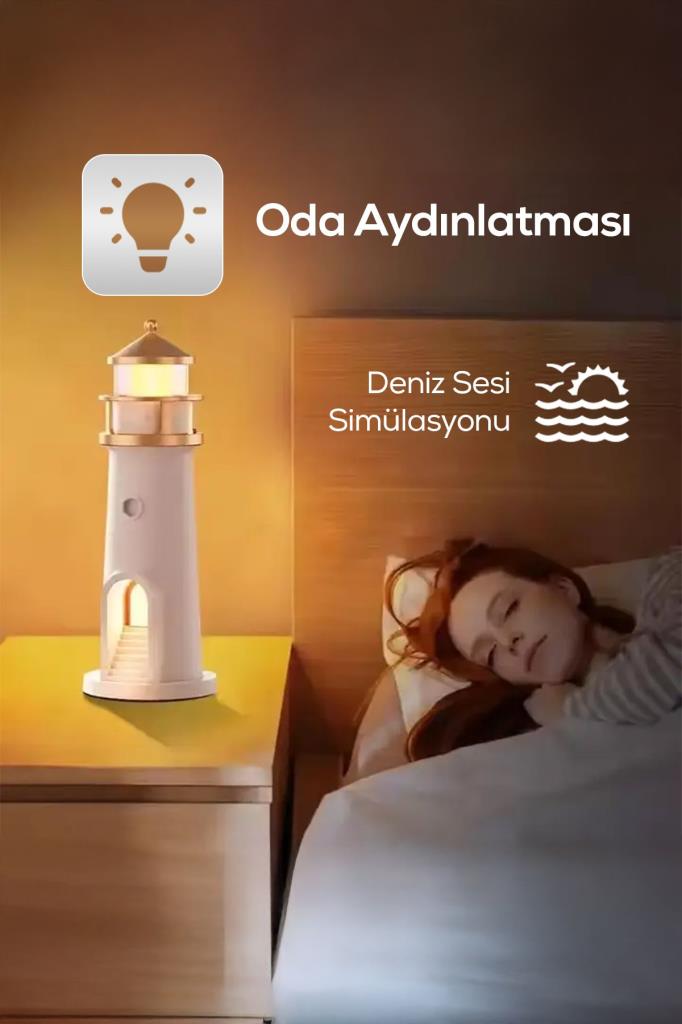 Deniz Feneri Görünümlü Bluetoothlu Hoparlör Ve Gece Lambası