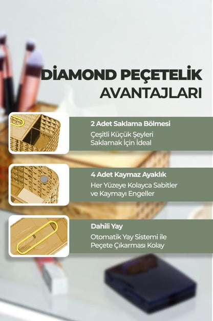 Diamond Peçetelikli Çok Amaçlı Organizer Yeşil