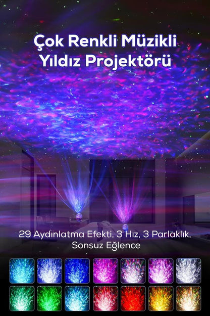 Dinazor Yumurtası Tasarımlı Bluetooth Hoparlörlü Yıldız Projektör