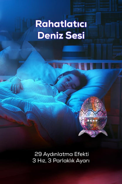 Dinazor Yumurtası Tasarımlı Bluetooth Hoparlörlü Yıldız Projektör
