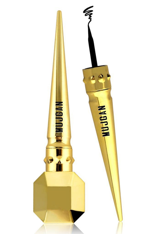 Dokuzgen Tasarımlı Gold Ambalajlı İnce Uçlu Eyeliner