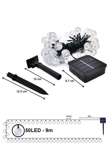 DP-124 Gün Işığı Dekoratif 50 Ledli Su Geçirmez Bahçe Lamba 9 Metre