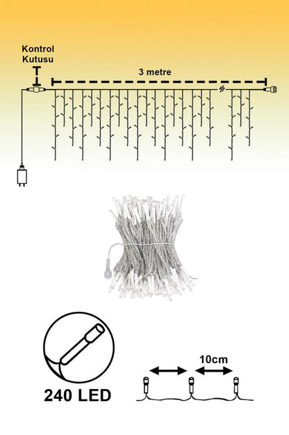 DP-60 Pirinç Model 3 Metre Gün Işığı Perde Led