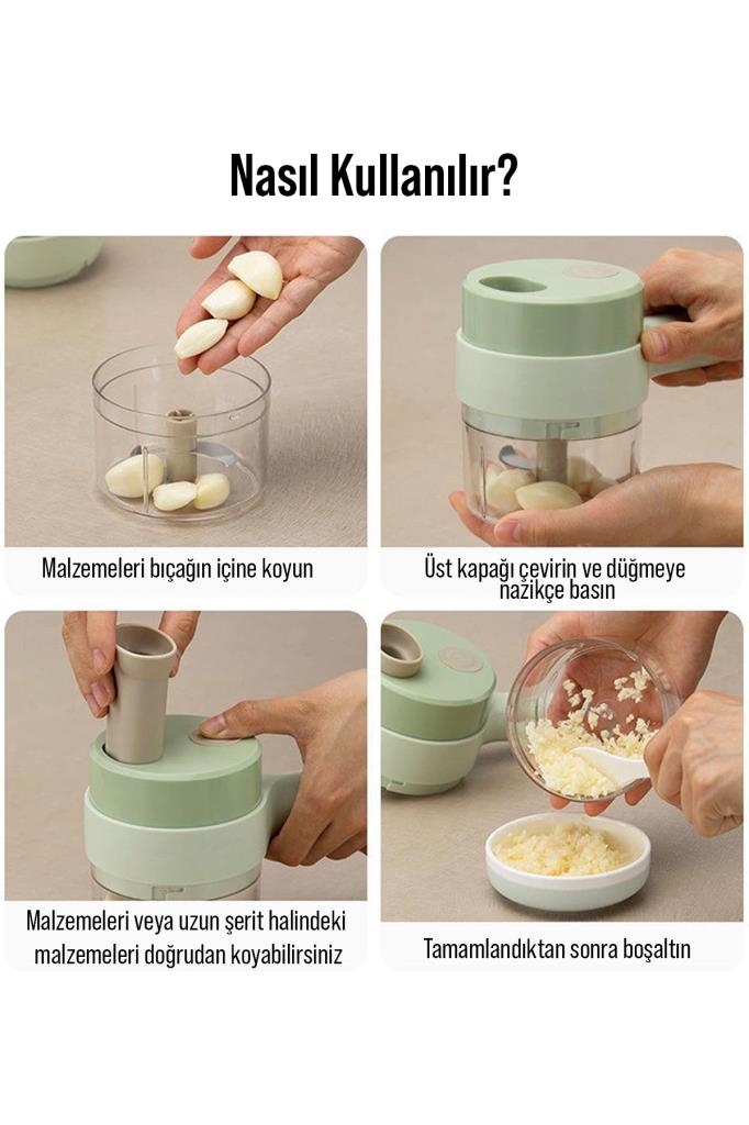 El Tutmalı Şarjlı Mini Doğrayıcı