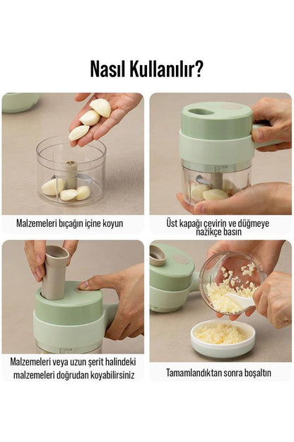 El Tutmalı Şarjlı Mini Doğrayıcı