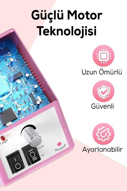 Elektrikli Protez Tırnak Freze Makinesi Manikür Pedikür Tırnak Törpü Cihazı Gri