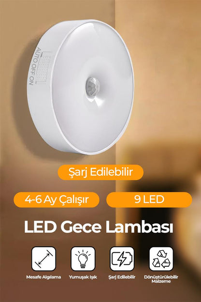 Hareket Sensörlü Beyaz Led Işık Lamba