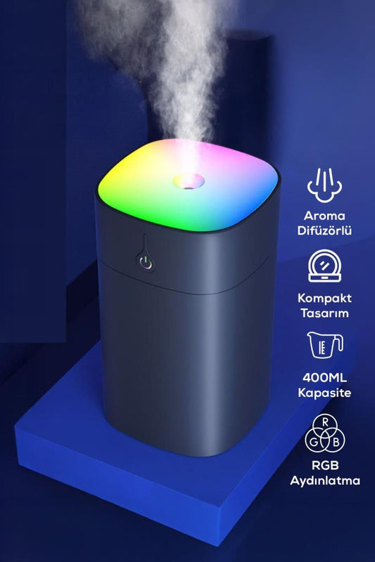 Hava Nemlendirici Ve RGB Işıklı Buhar Makinesi 400ML