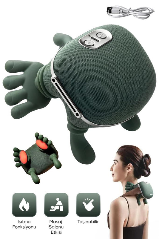Isıtmalı El Şekilli Taşınabilir Şarjlı Masaj Cihazı- Boyun, Sırt, Bacak ve Omuz