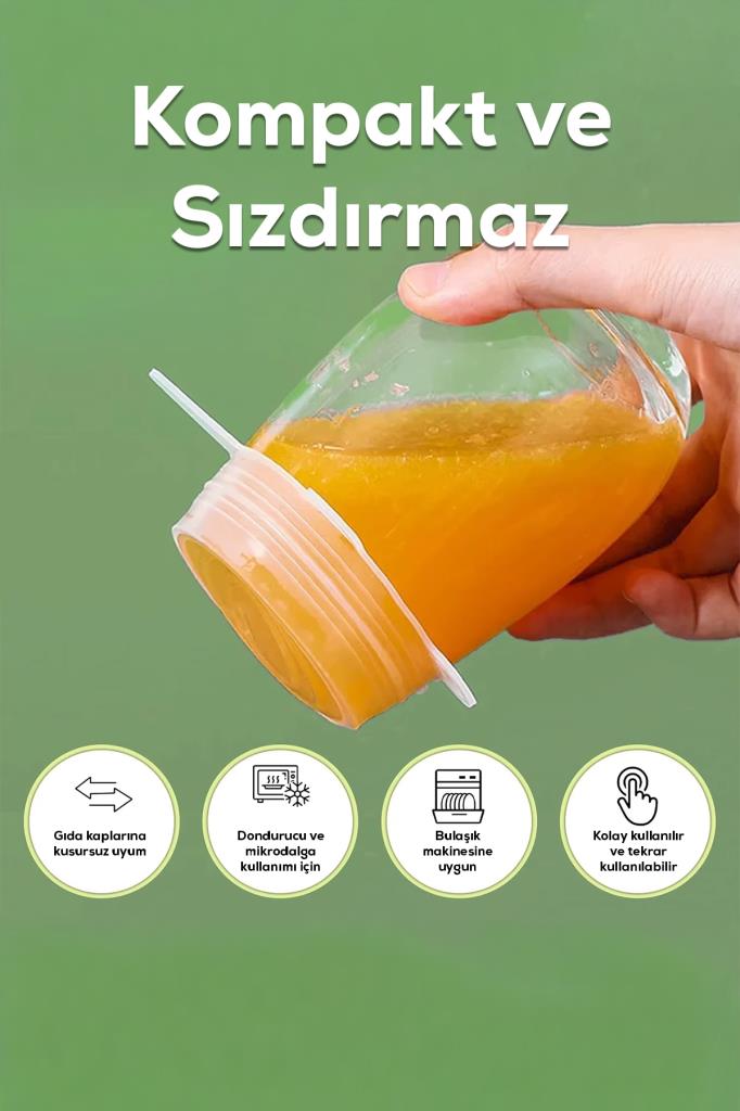 Isıya Dayanıklı Sızdırmaz 6’lı Silikon Streç Kapak Seti