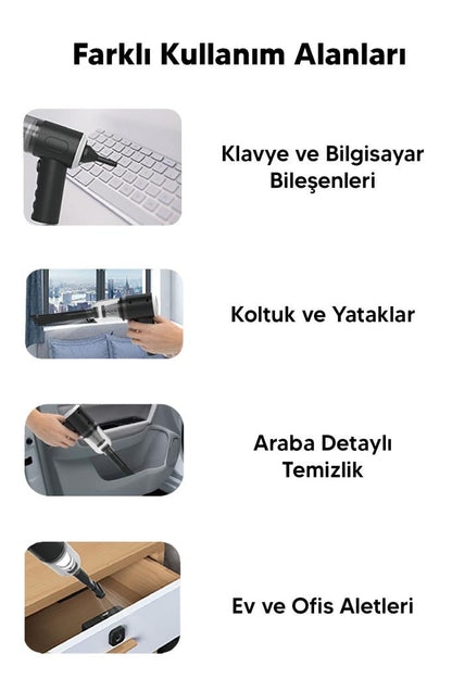Kablosuz Elektrikli Araç İçi Vakum Temizleyici