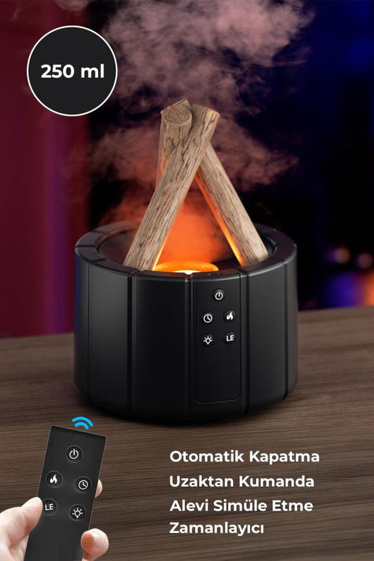 Kamp Ateşi Görünümlü Uzaktan Kumandalı Buhar Makinesi 250ML