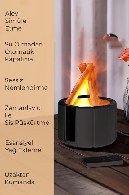Kamp Ateşi Görünümlü Uzaktan Kumandalı Buhar Makinesi 250ML