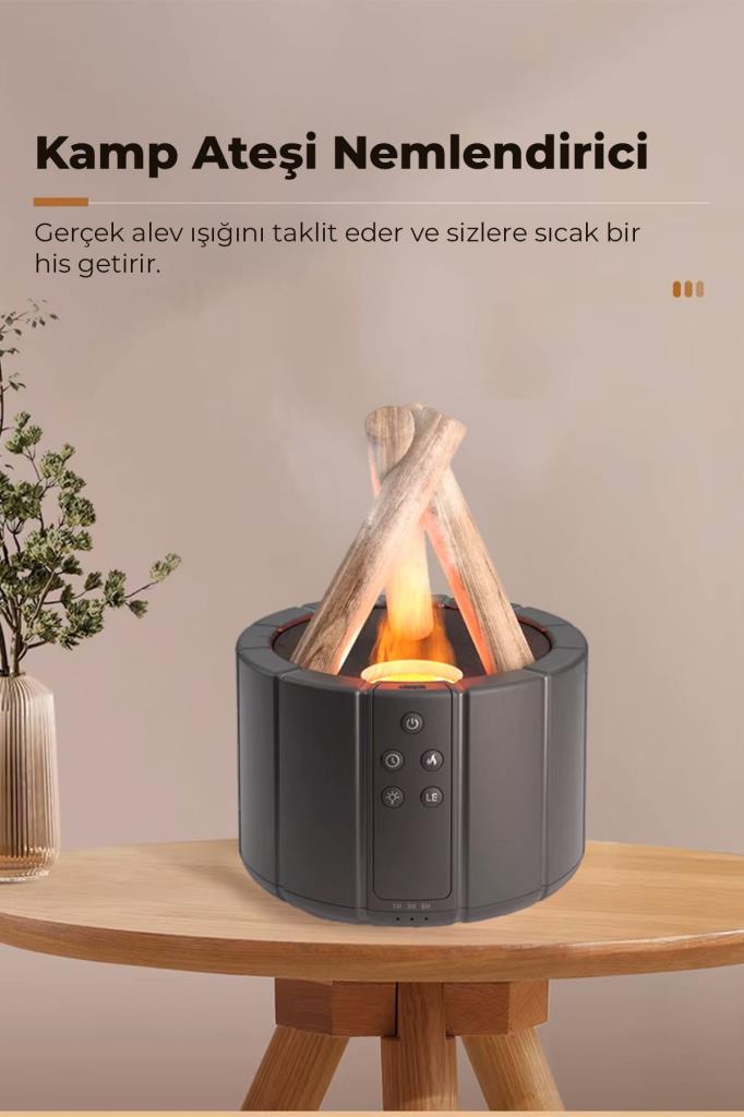 Kamp Ateşi Görünümlü Uzaktan Kumandalı Buhar Makinesi 250ML