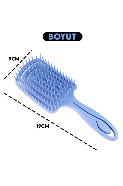 Kare Vegan Saç Açma Fırçası Mavi Renk