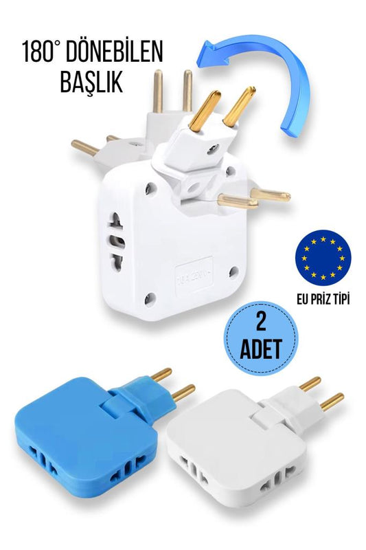 Katlanabilir 3 Girişli Çoklu Priz Adaptörü