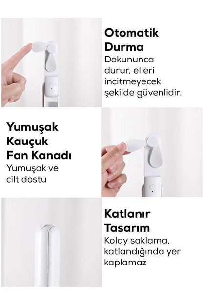 Katlanabilir Powerbank Özellikli El Fanı