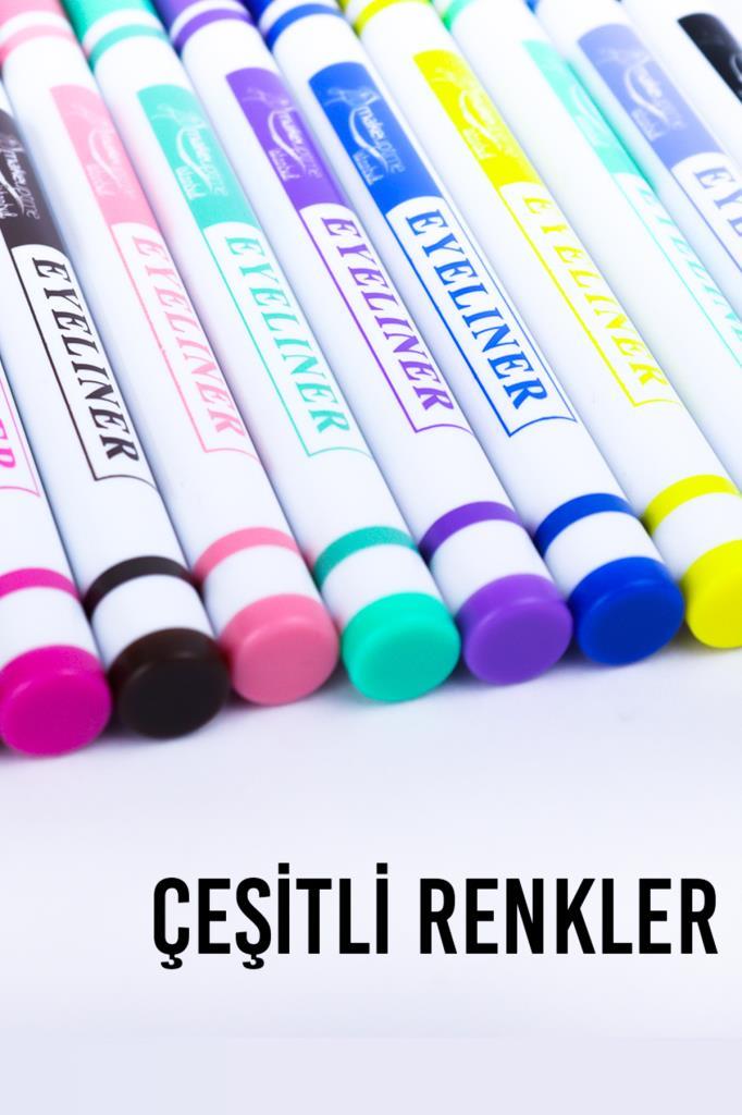 Keçeli Renkli 12'li Kalem Eyeliner