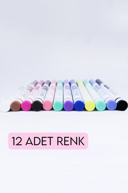 Keçeli Renkli 12'li Kalem Eyeliner