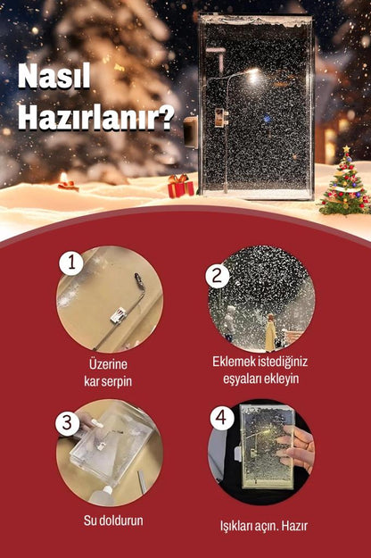 Kendin Yap Kar Efekti LED Işıklı Gece Lambası DIY