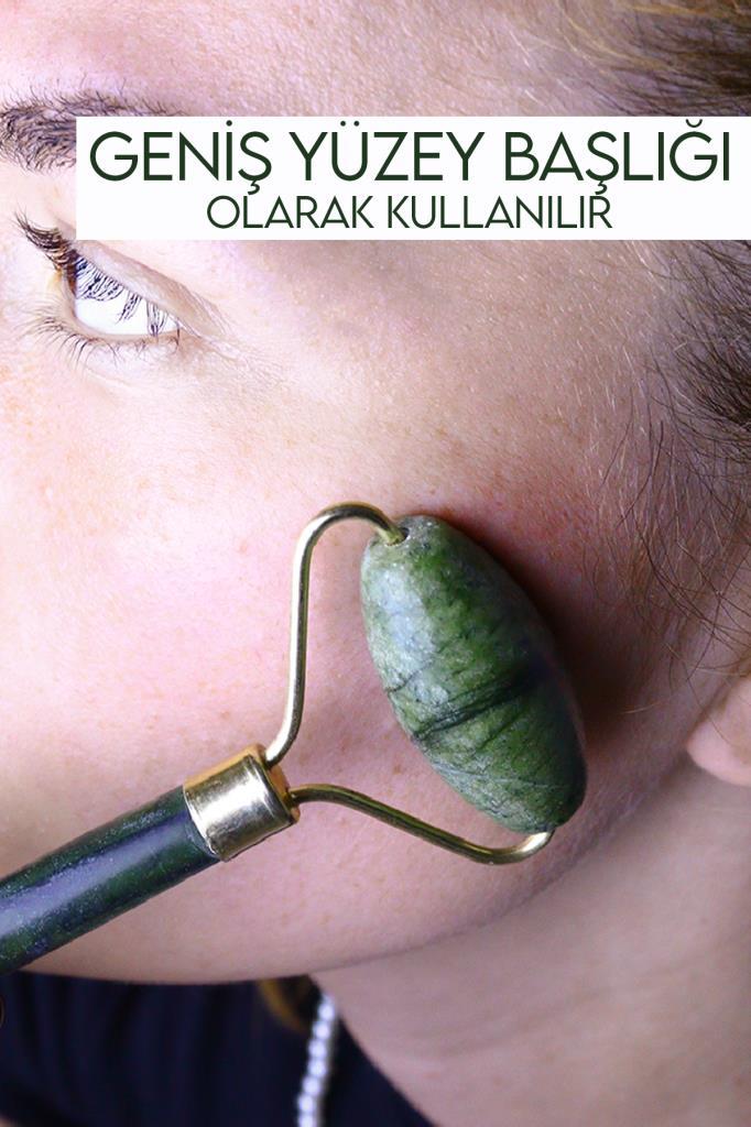 (KIRILABİLİR) 2'li Set Yeşim Taşı + Gua Sha Masaj Taşı