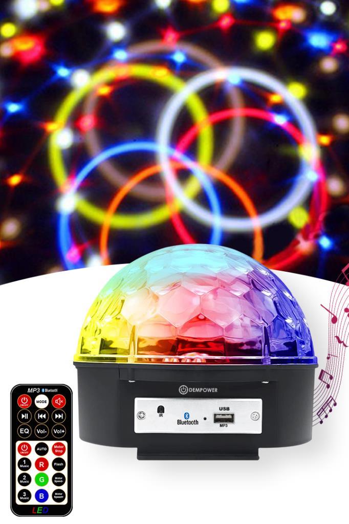(KIRILABİLİR) Disko Topu Renkli Led Işıklı Bluetooht Özellikli Sese Duyarlı MP3 Çalar