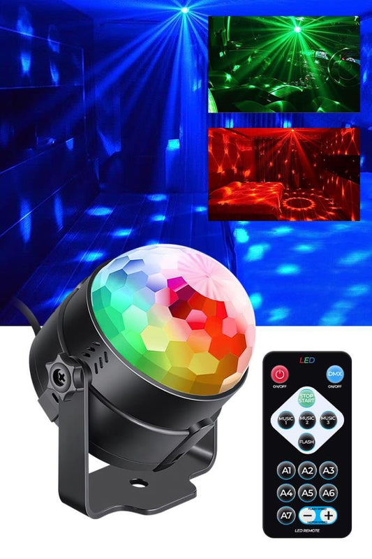 (KIRILABİLİR) Oynar Başlı Renkli Led Işıklı Bluetooth Özellikli Sese Duyarlı Disko Topu