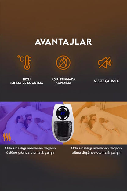 Kumandalı Mini Fanlı Isıtıcı